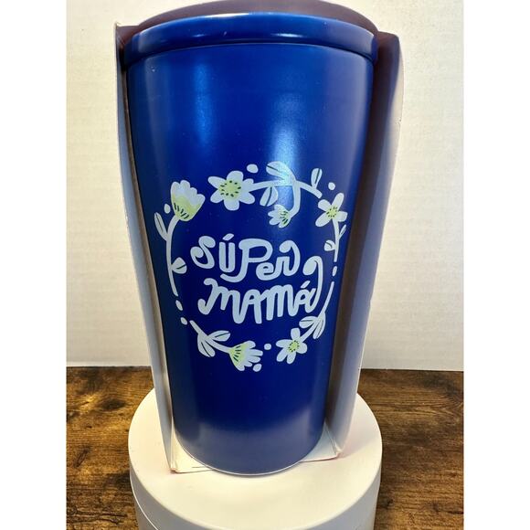 Opal House "Super Mama" Stoneware Mug/Tumbler With Lid NEW MINT MOTHERS DAY - Picture 2 of 10